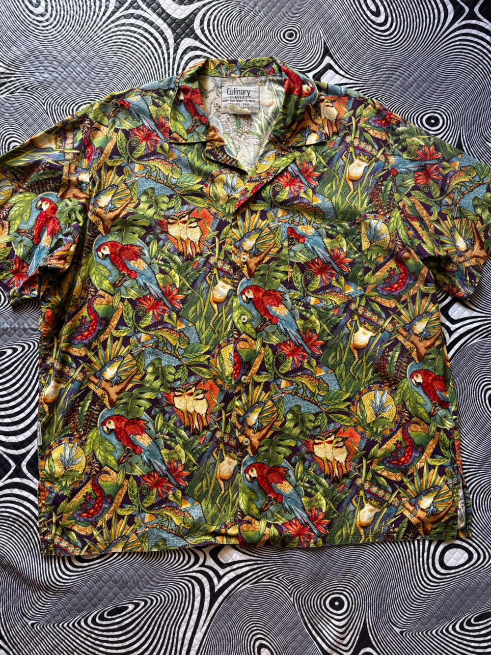 Classic tropical y2k short sleeve button down shirt